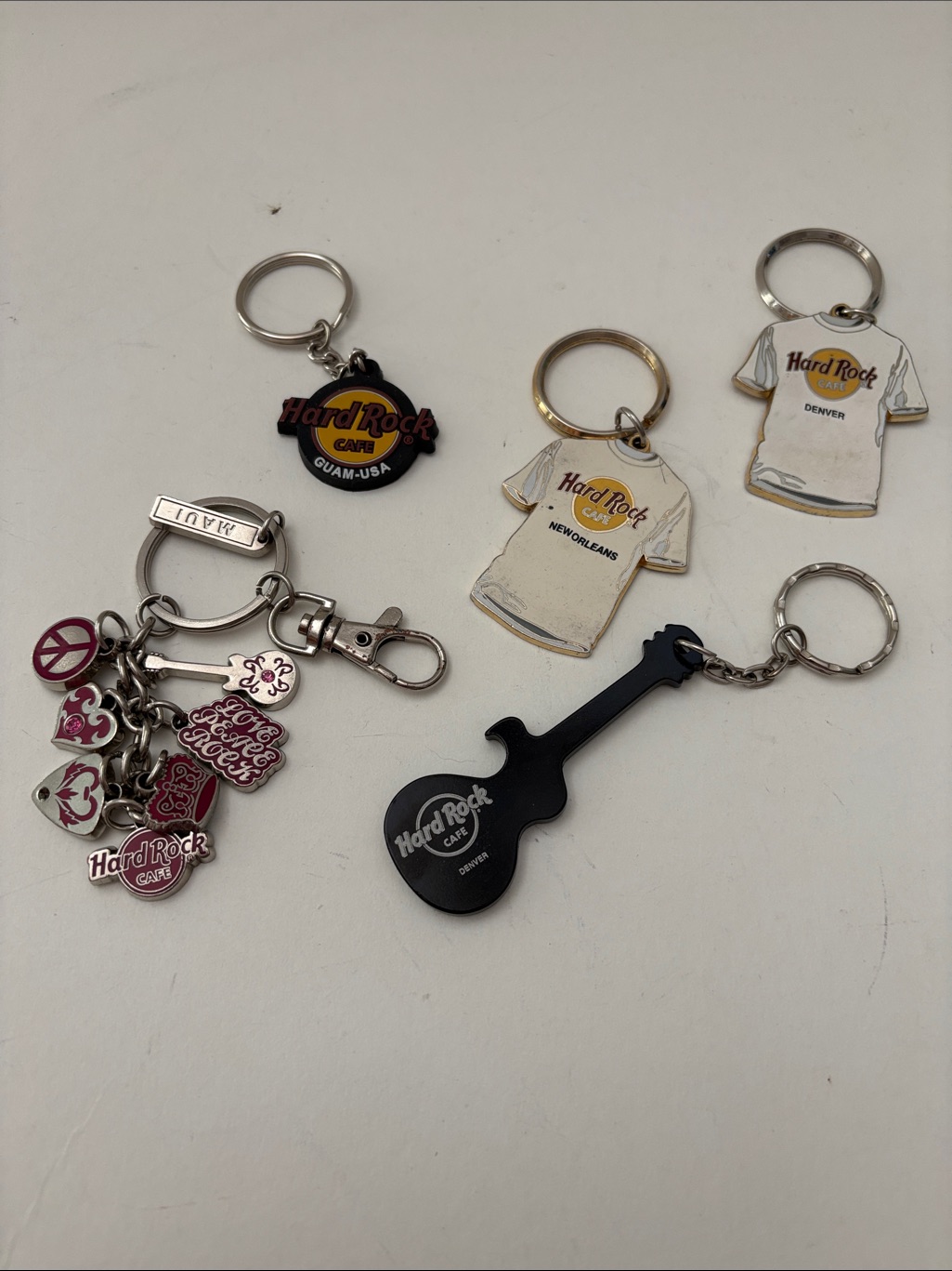 Hard Rock Cafe Keychains Lot Of 5